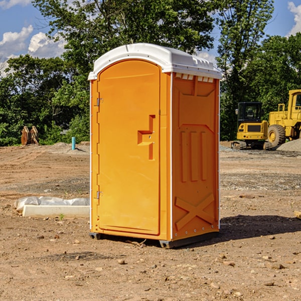how often are the portable restrooms cleaned and serviced during a rental period in Slayden